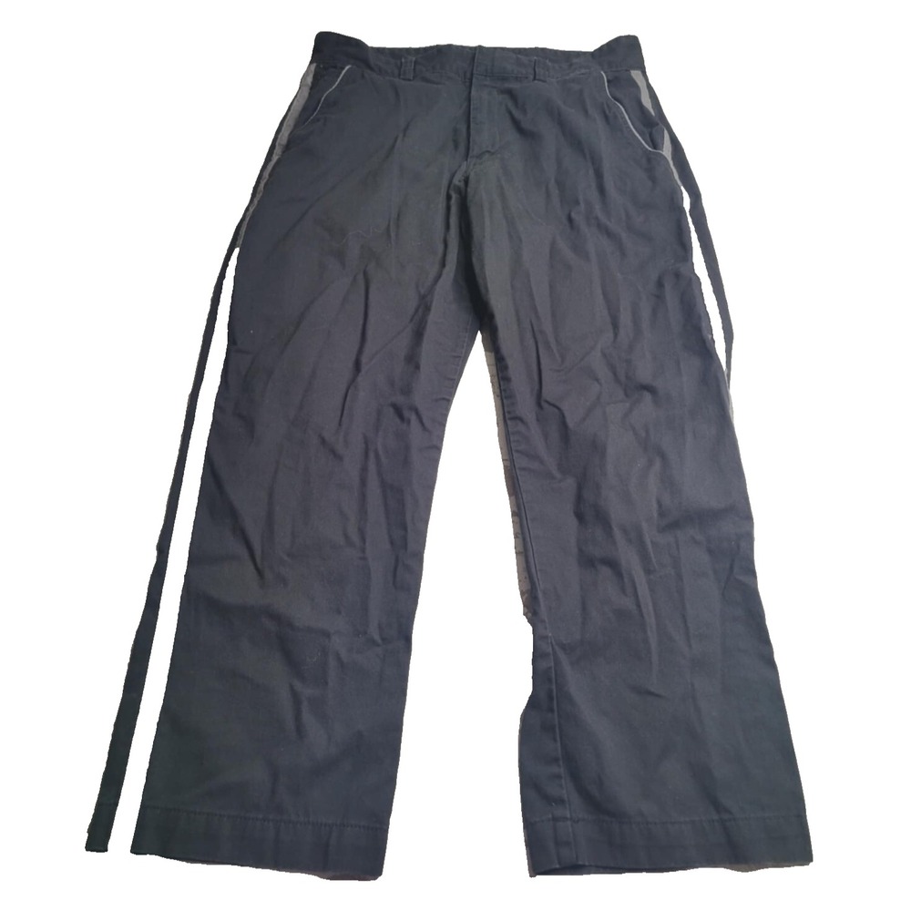 Tesla Motors Work‎ Pants Black with Gray Stripe Men's 38x30